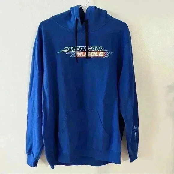 The Concert Fleece American‎ Muscle Hoodie Sweatshirt Blue Size 2XL Unisex - Picture 1 of 10